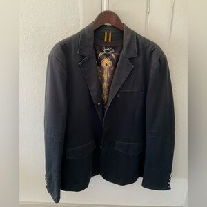 Howe Black Men’s Blazer Jacket with decorative lining - Size 48